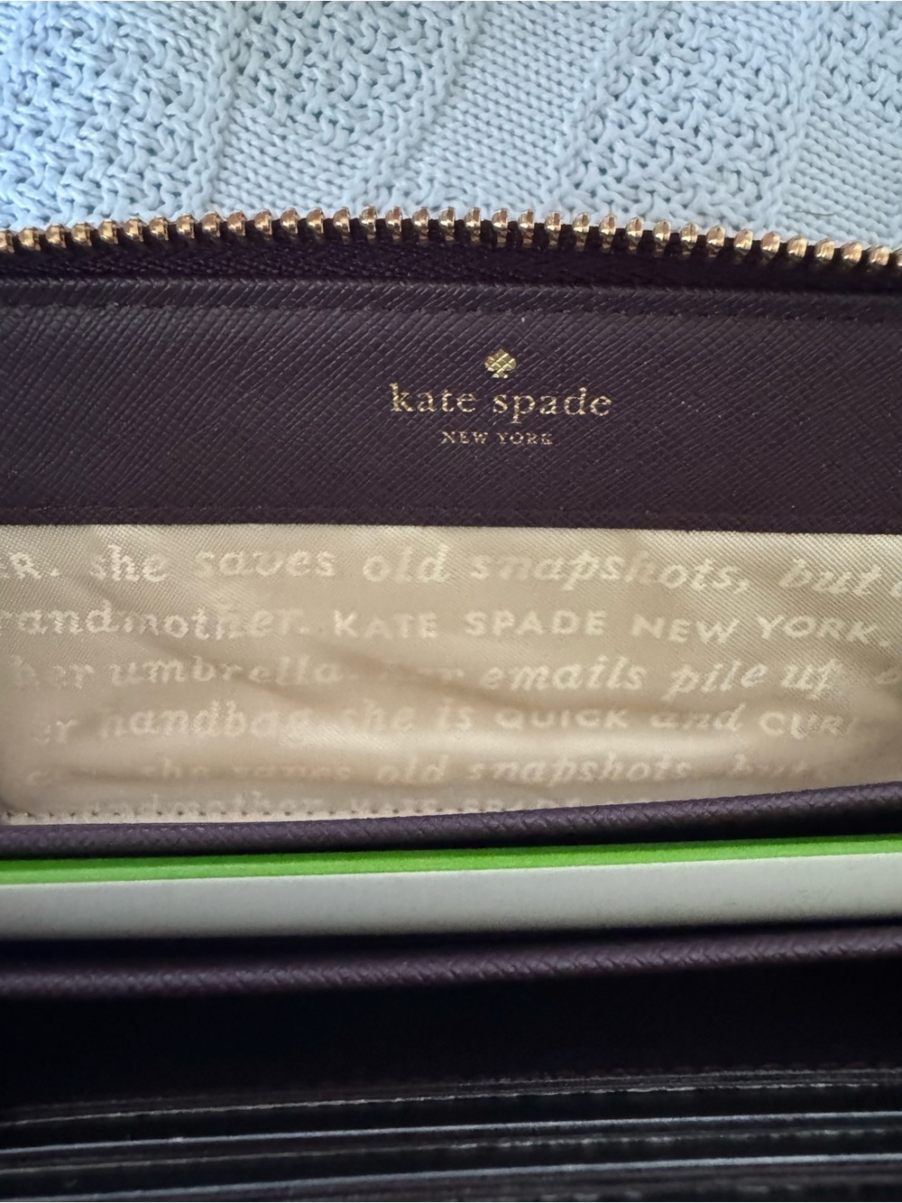 Kate Spade NWOT laser cut plum STORYBOOK zip around wallet - Picture 5 of 5
